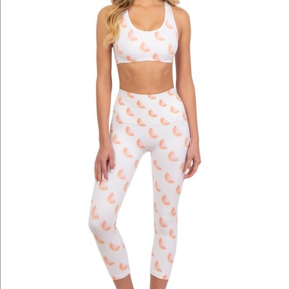 Morgan Stewart Grapefruit Sports Bra Legging Set S